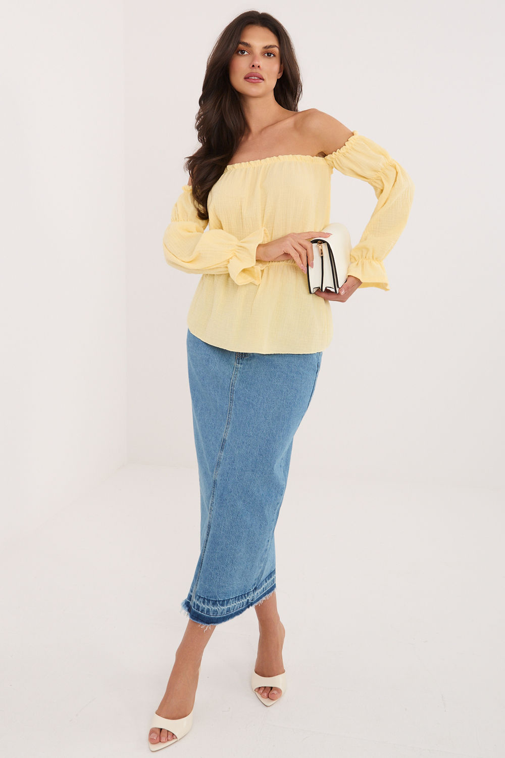 Bluzka Model MI-BZ-M682.92 Light Yellow - Italy Moda227544 - Żółty