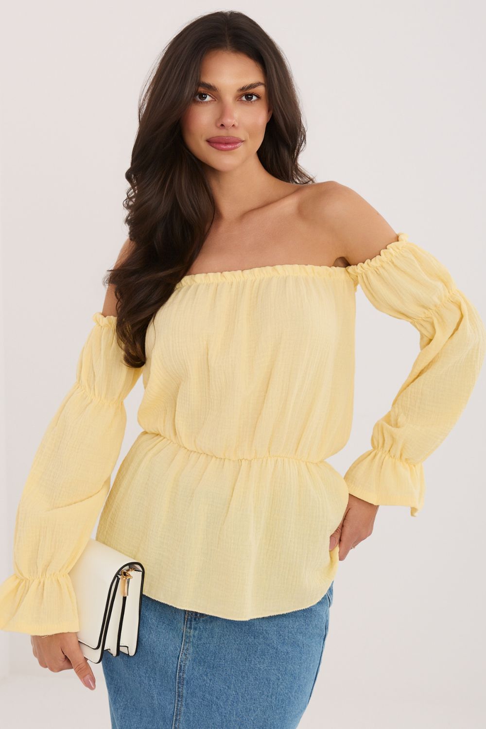 Bluzka Model MI-BZ-M682.92 Light Yellow - Italy Moda227544 - Żółty - obrazek 4