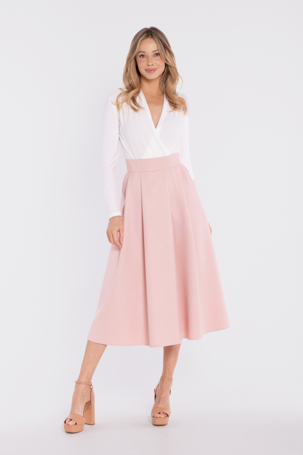 Spódnica Model S430 Brzoskwinia - Stylove227777 - Różowy - obrazek 2