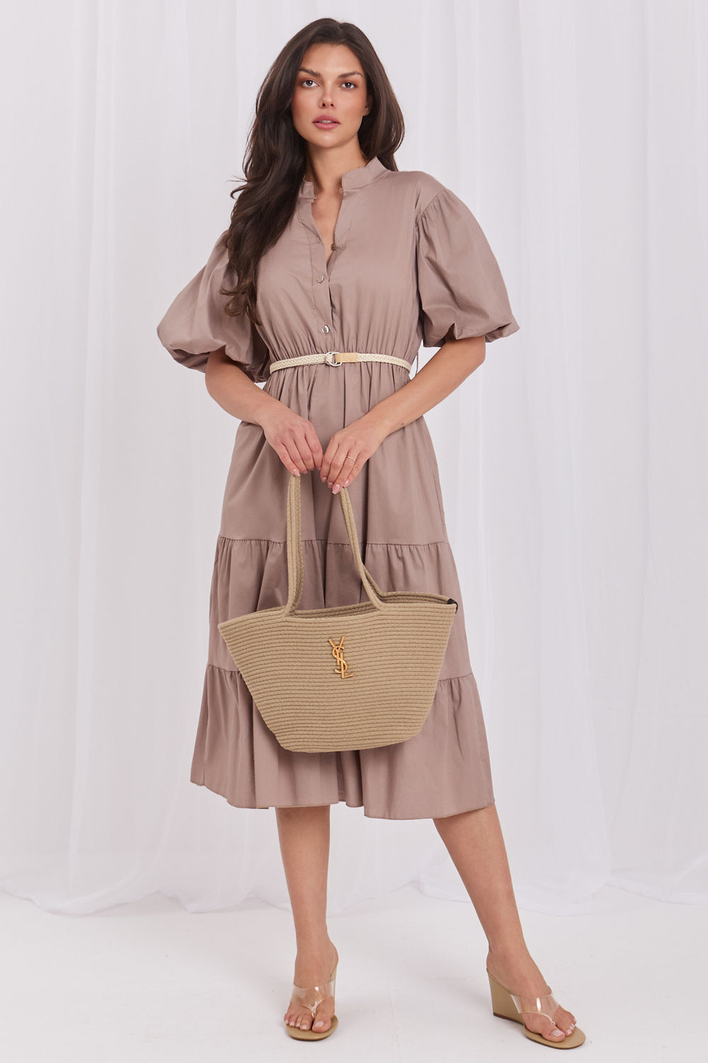 Sukienka Model MI-SK-92950.81 Brown - Italy Moda228426 - Brązowy