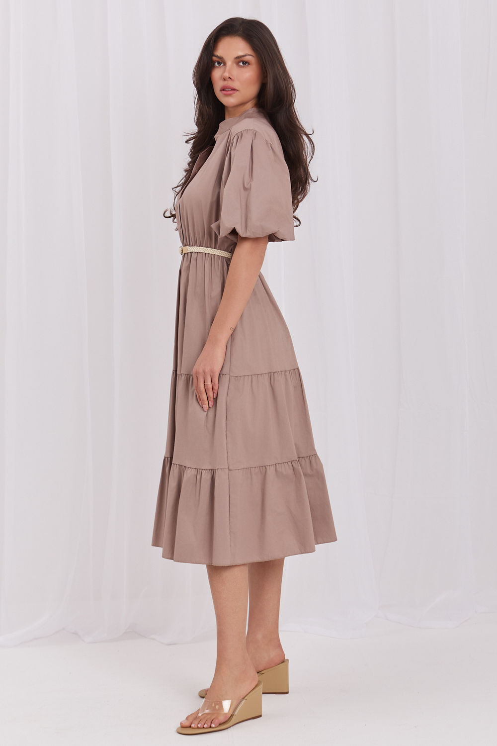 Sukienka Model MI-SK-92950.81 Brown - Italy Moda228426 - Brązowy - obrazek 2