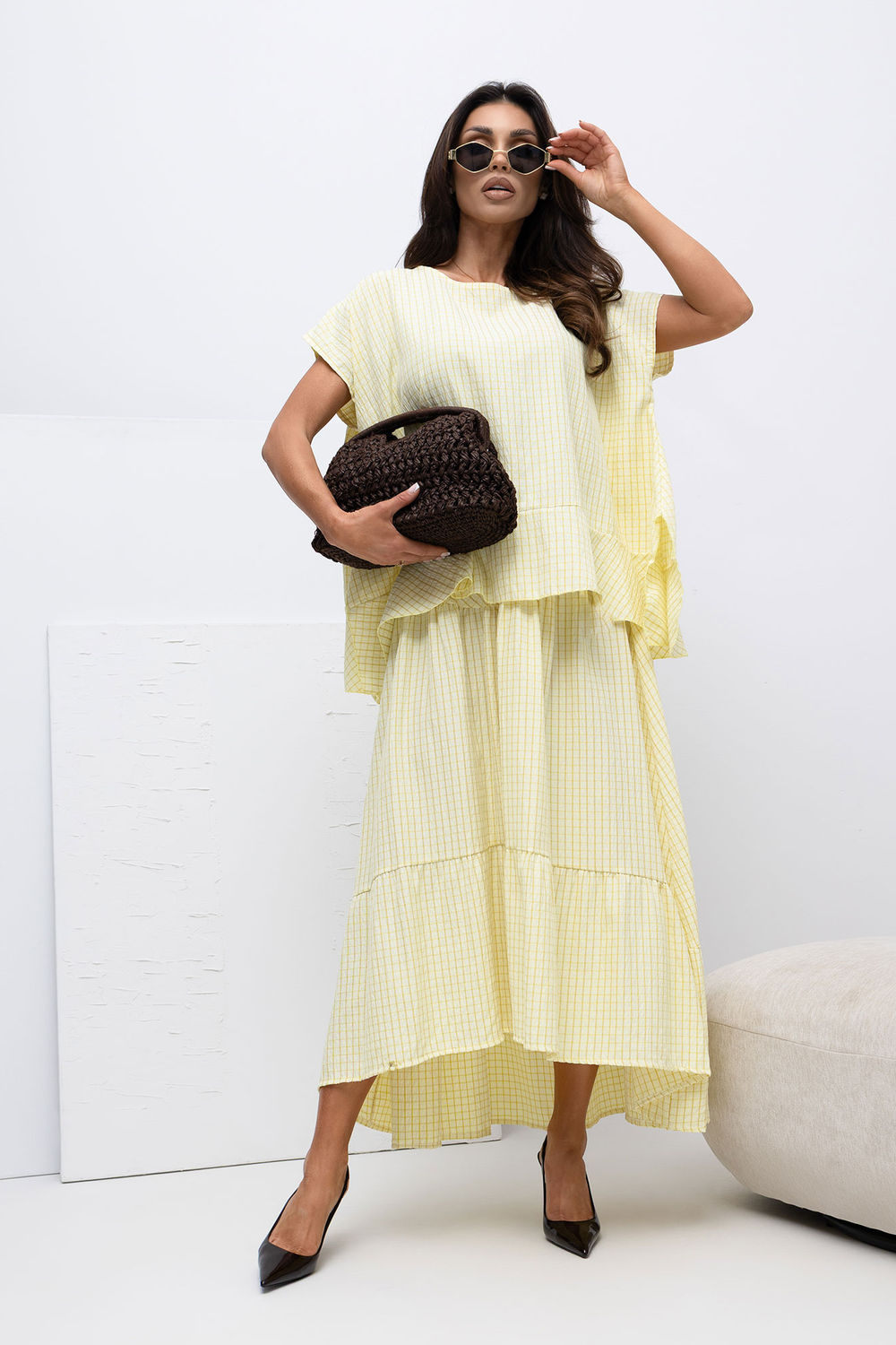 Spódnica Model IT-SD-FL10325.00 Light Yellow - Italy Moda228455 - Żółty