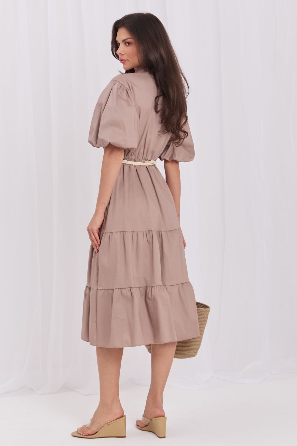Sukienka Model MI-SK-92950.81 Brown - Italy Moda228426 - Brązowy - obrazek 3