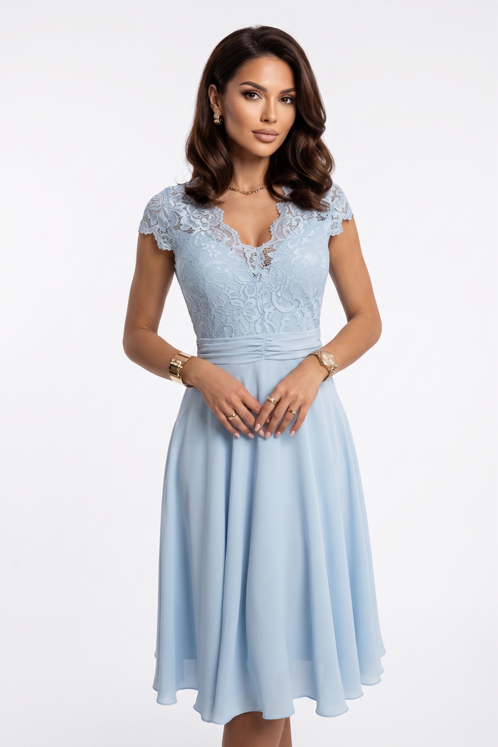 Sukienka Model Linda 381-8 Błękit - Numoco228479 - Niebieski - obrazek 2