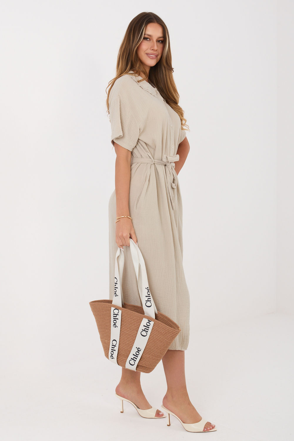 Sukienka Model MI-SK-3426.91 Beige - Italy Moda228878 - Beżowy - obrazek 2
