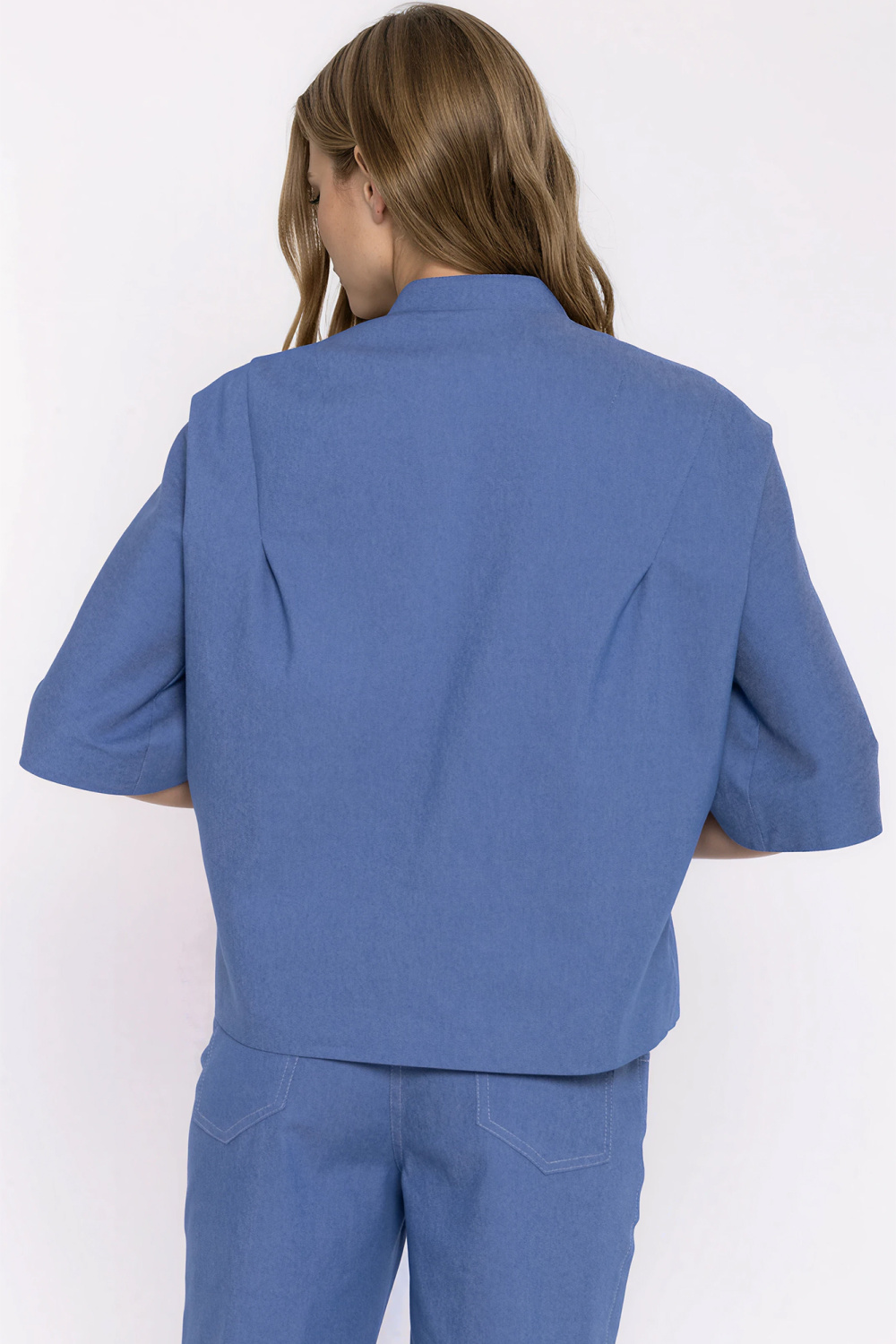 Jeansowa luźna kurtka Z101 Blue Denim - Nife228922 - Niebieski - obrazek 3