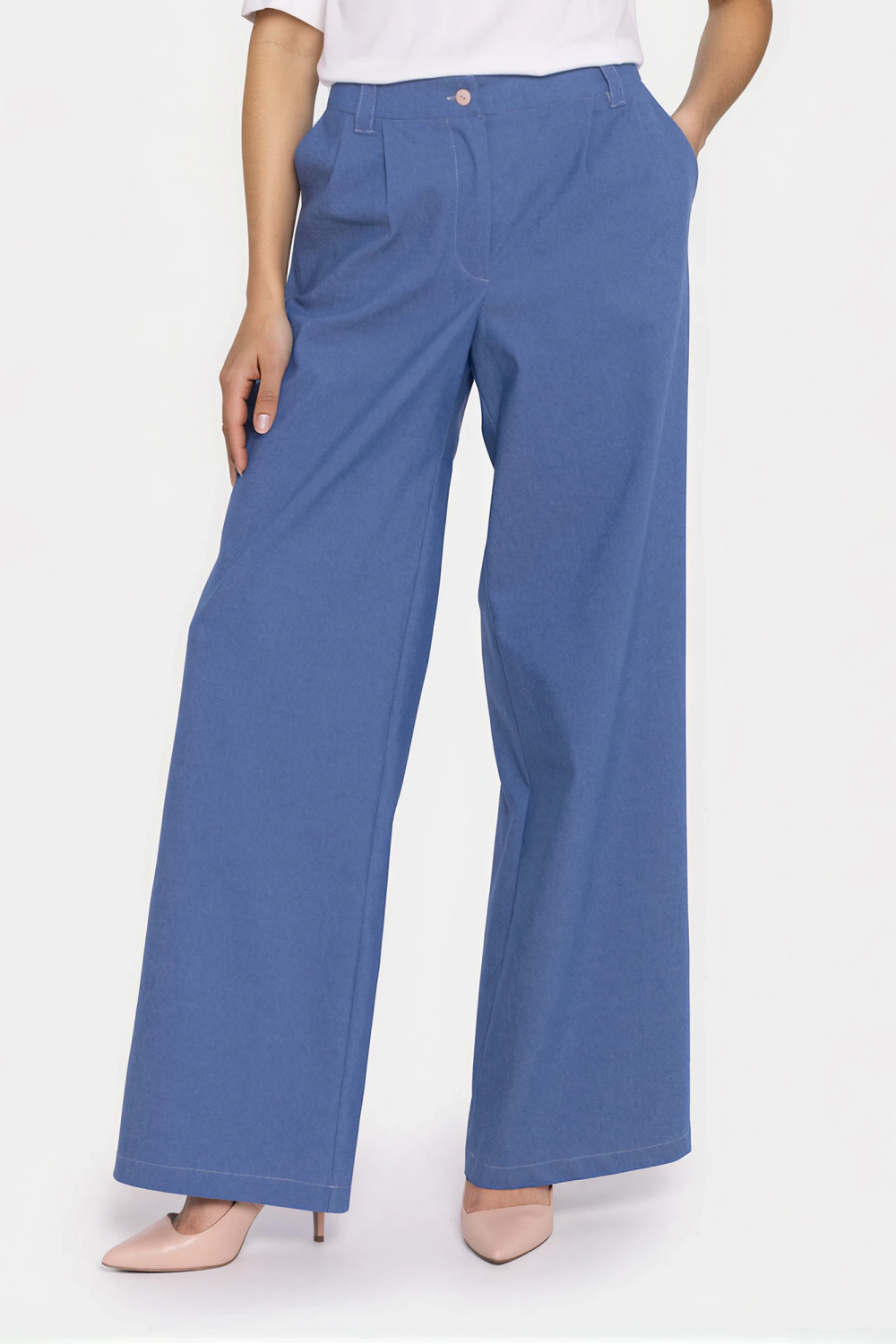 Spodnie Jeansowe spodnie wide leg SD141 Blue Denim - Nife228925 - Niebieski