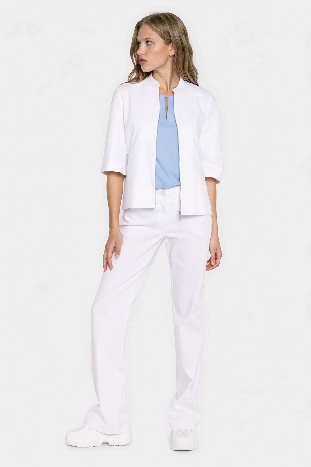 Spodnie Jeansowe spodnie bootcut SD140 White - Nife228927 - Biały - obrazek 4