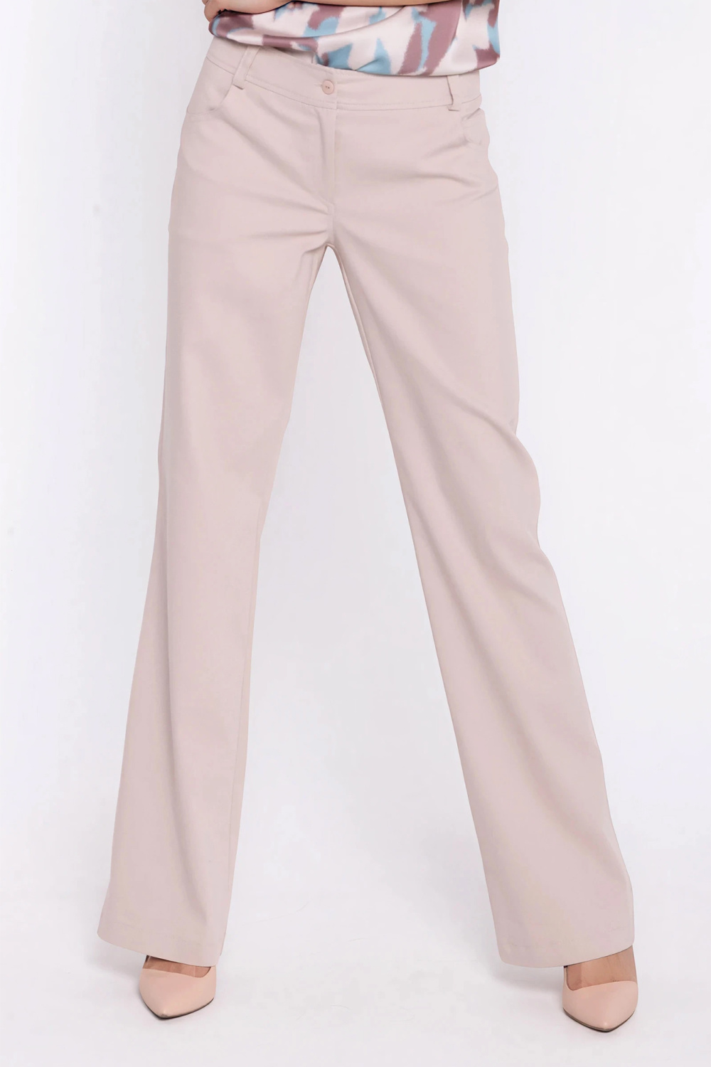 Spodnie Jeansowe spodnie bootcut SD140 Beige - Nife228929 - Beżowy