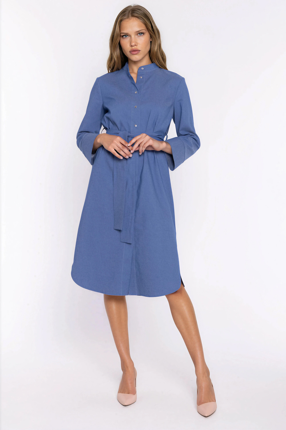 Sukienka Jeansowa sukienka S295 Blue Denim - Nife228930 - Niebieski - obrazek 2