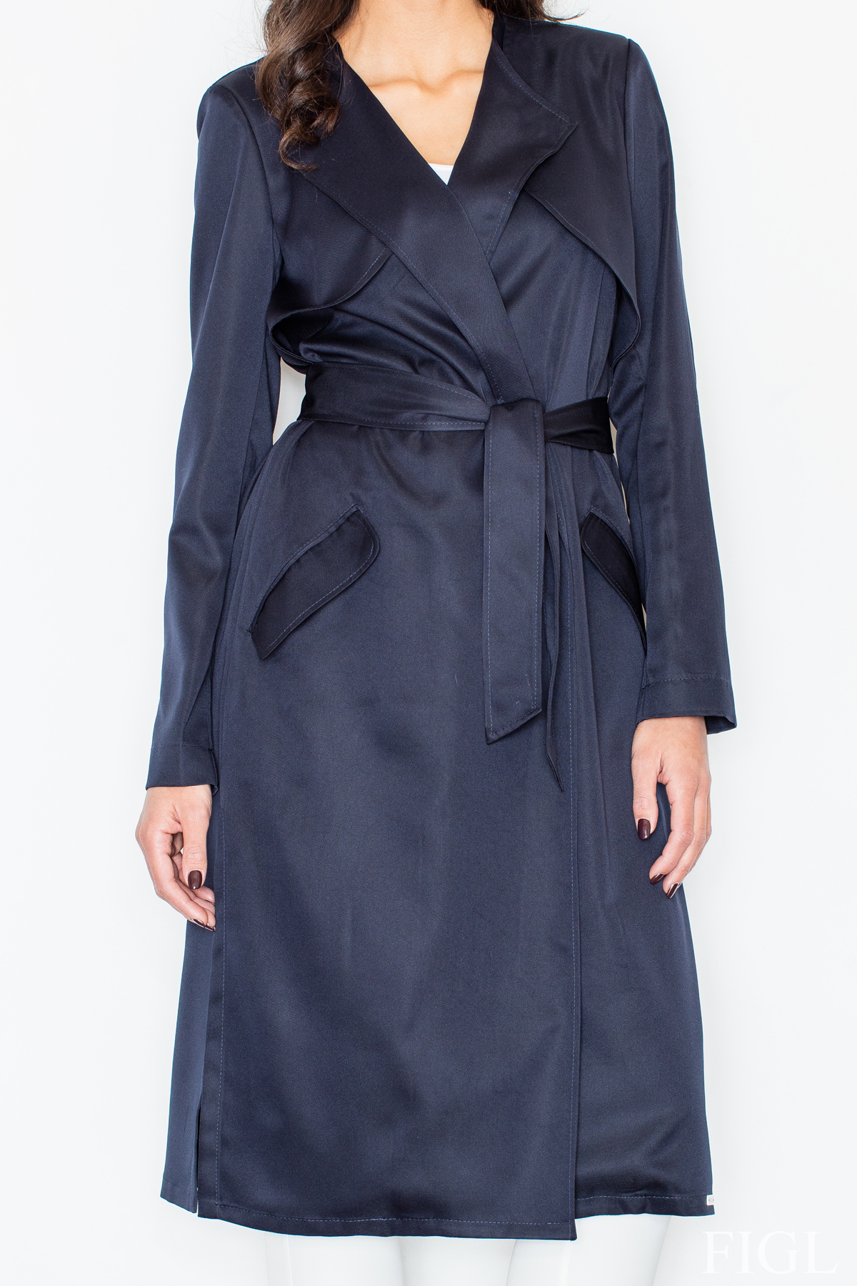 Płaszcz M427 Navy - Figl50057 - Niebieski - obrazek 3