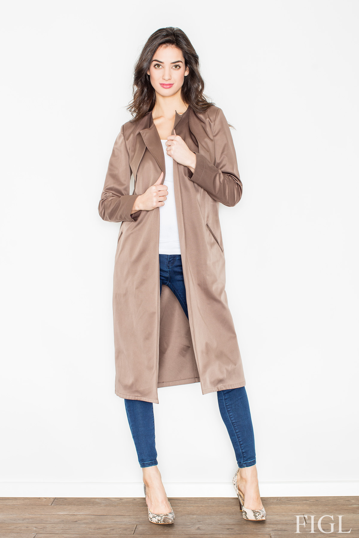 Płaszcz M427 Beige - Figl50058 - Beżowy