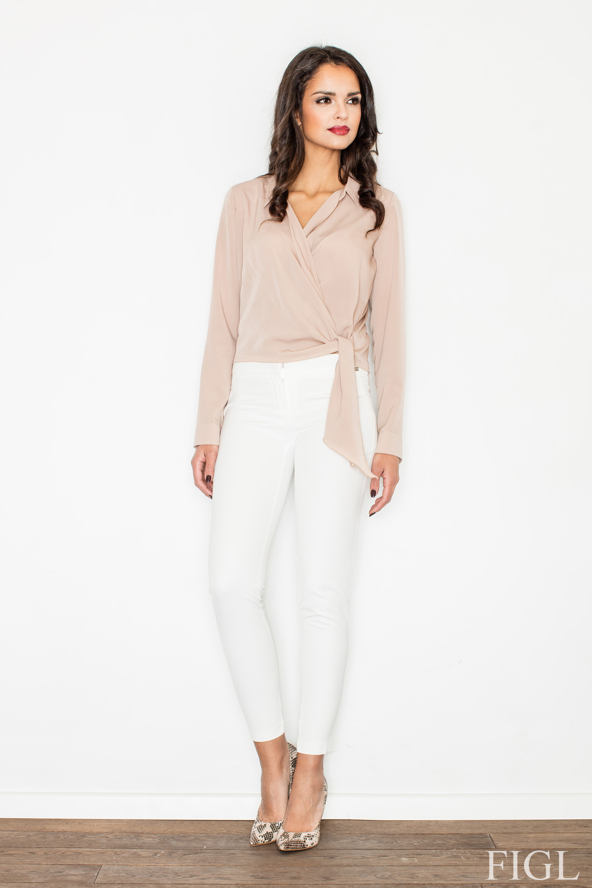 Bluzka M432 Beige - Figl50066 - Beżowy - obrazek 3
