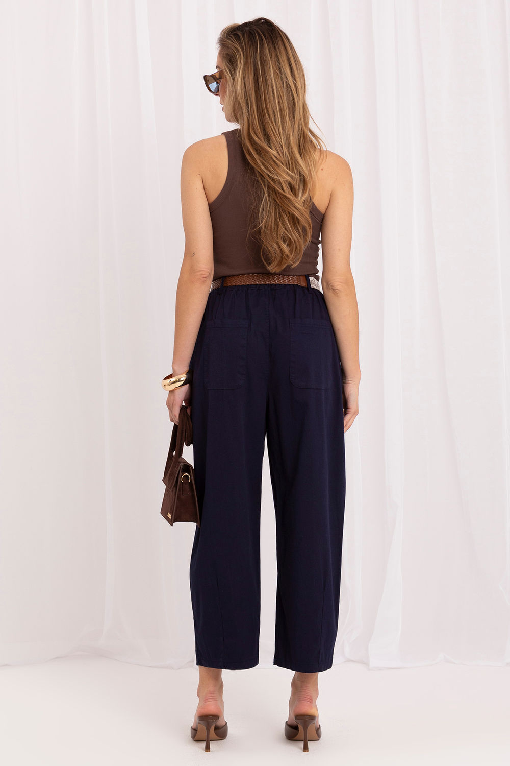 Spodnie Damskie Model IT-SP-FL9967SPL.75 Navy - Italy Moda229300 - Granatowy - obrazek 3