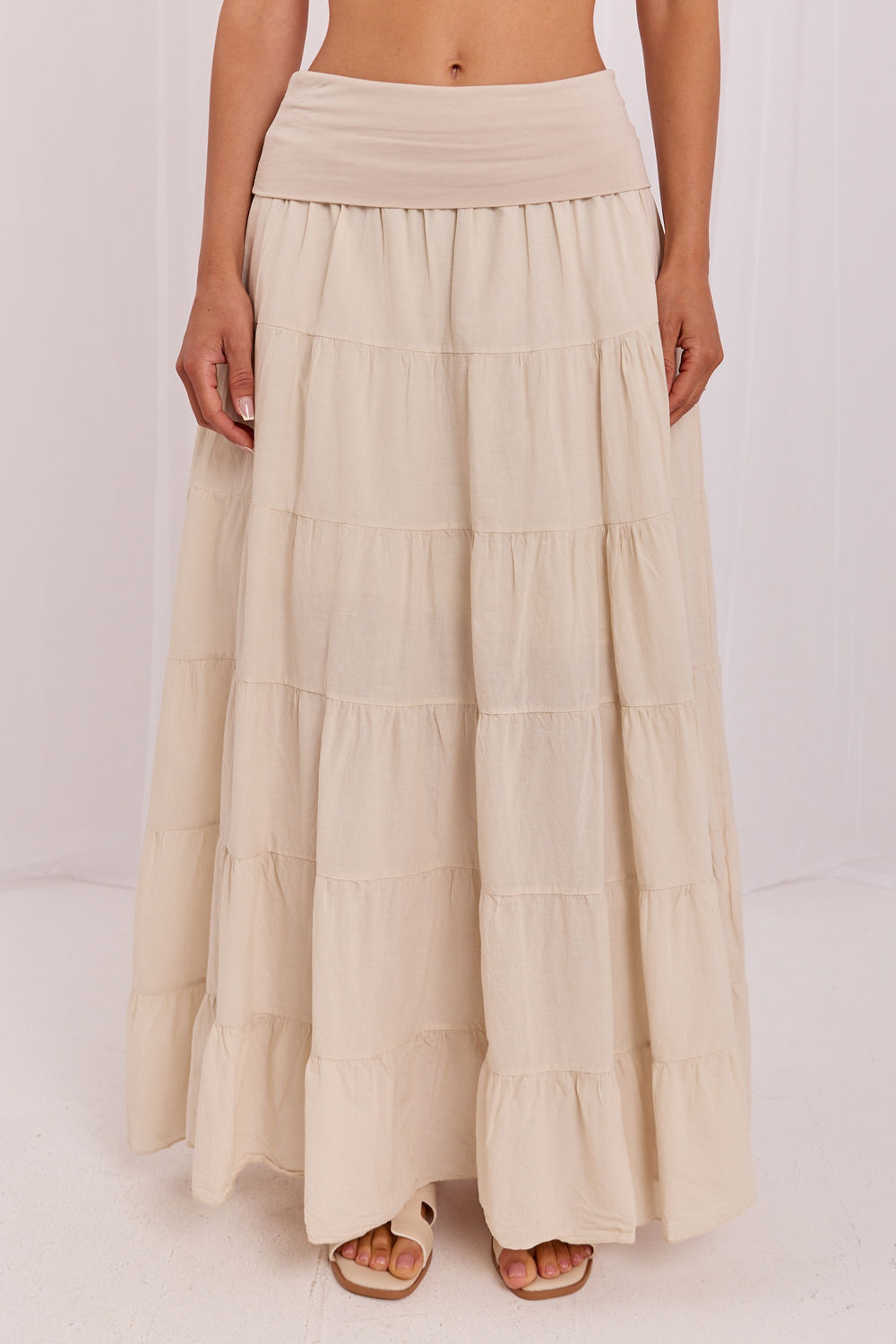 Spódnica Model IT-SD-FL9357MSL.52 Light Beige - Italy Moda229477 - Beżowy - obrazek 4