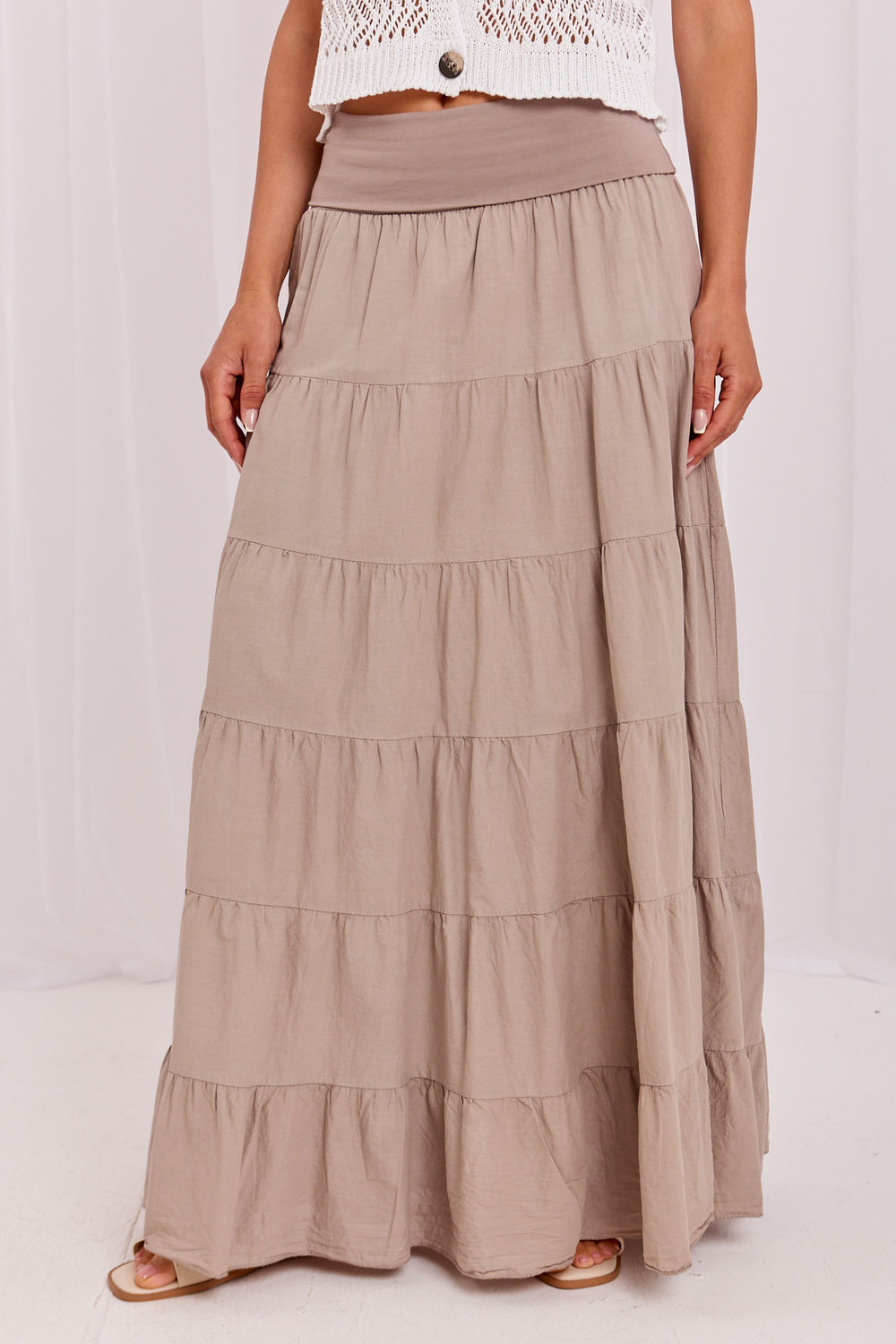 Spódnica Model IT-SD-FL9357MSL.56 Dark Beige - Italy Moda229479 - Beżowy - obrazek 4
