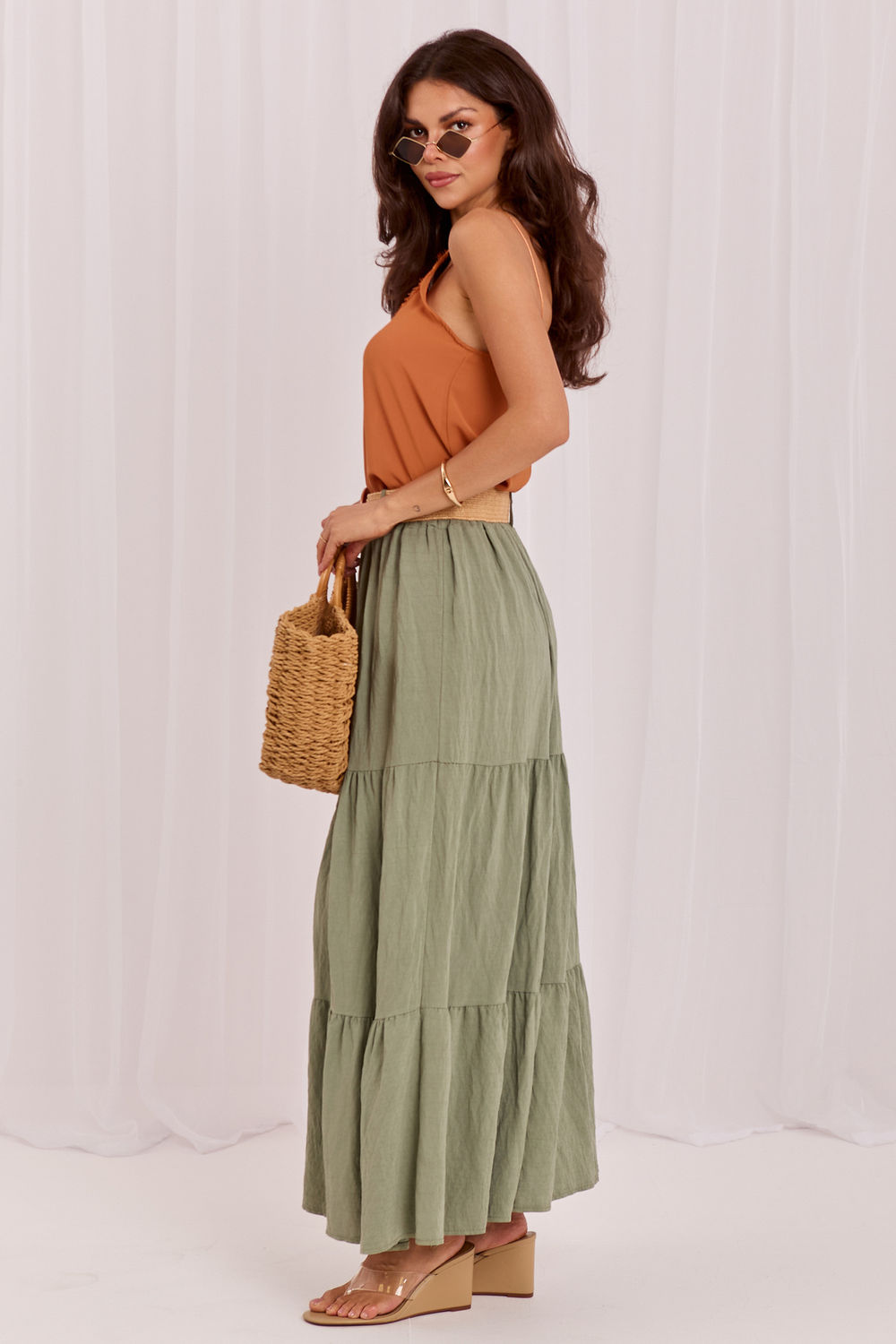 Spódnica Model MO-SD-25013.27 Khaki - Italy Moda229813 - Zielony - obrazek 2