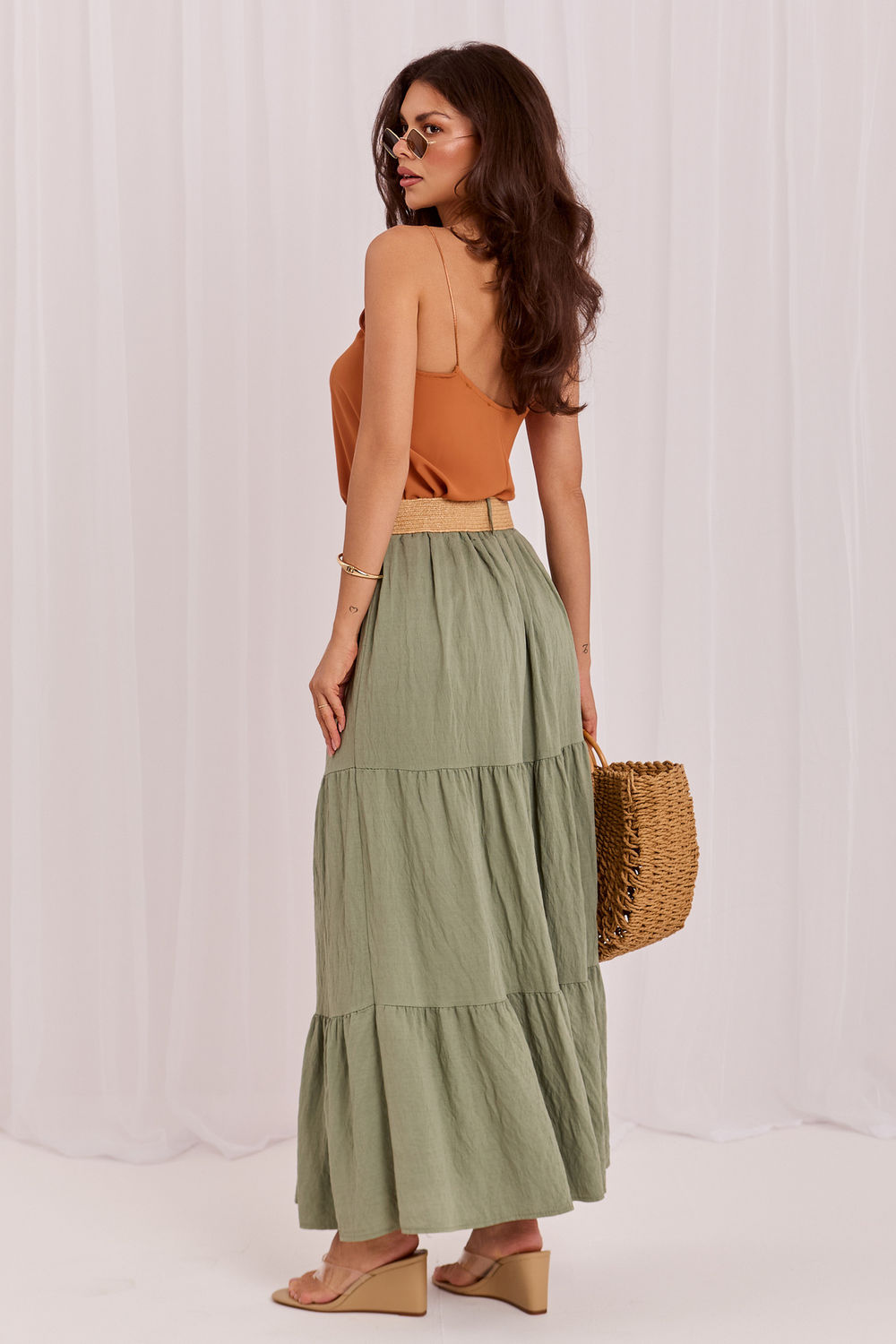 Spódnica Model MO-SD-25013.27 Khaki - Italy Moda229813 - Zielony - obrazek 3