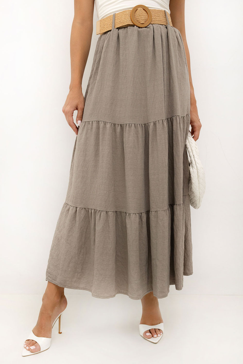 Spódnica Model MO-SD-25013.48 Dark Beige - Italy Moda229932 - Beżowy