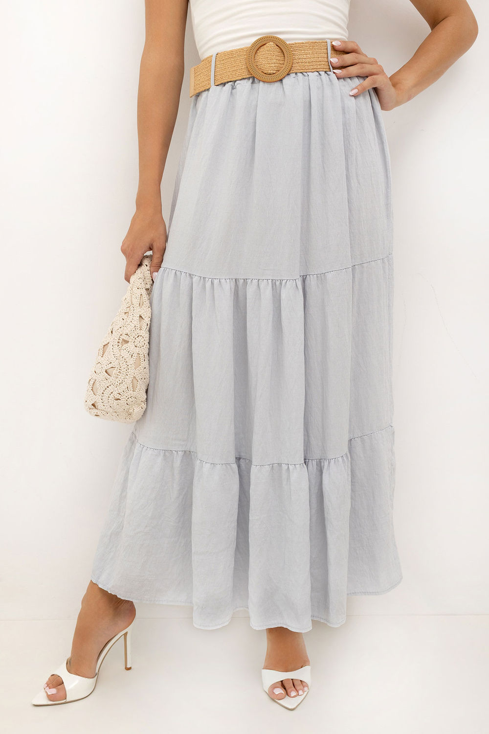 Spódnica Model MO-SD-25013.48 Light Grey - Italy Moda229933 - Szary