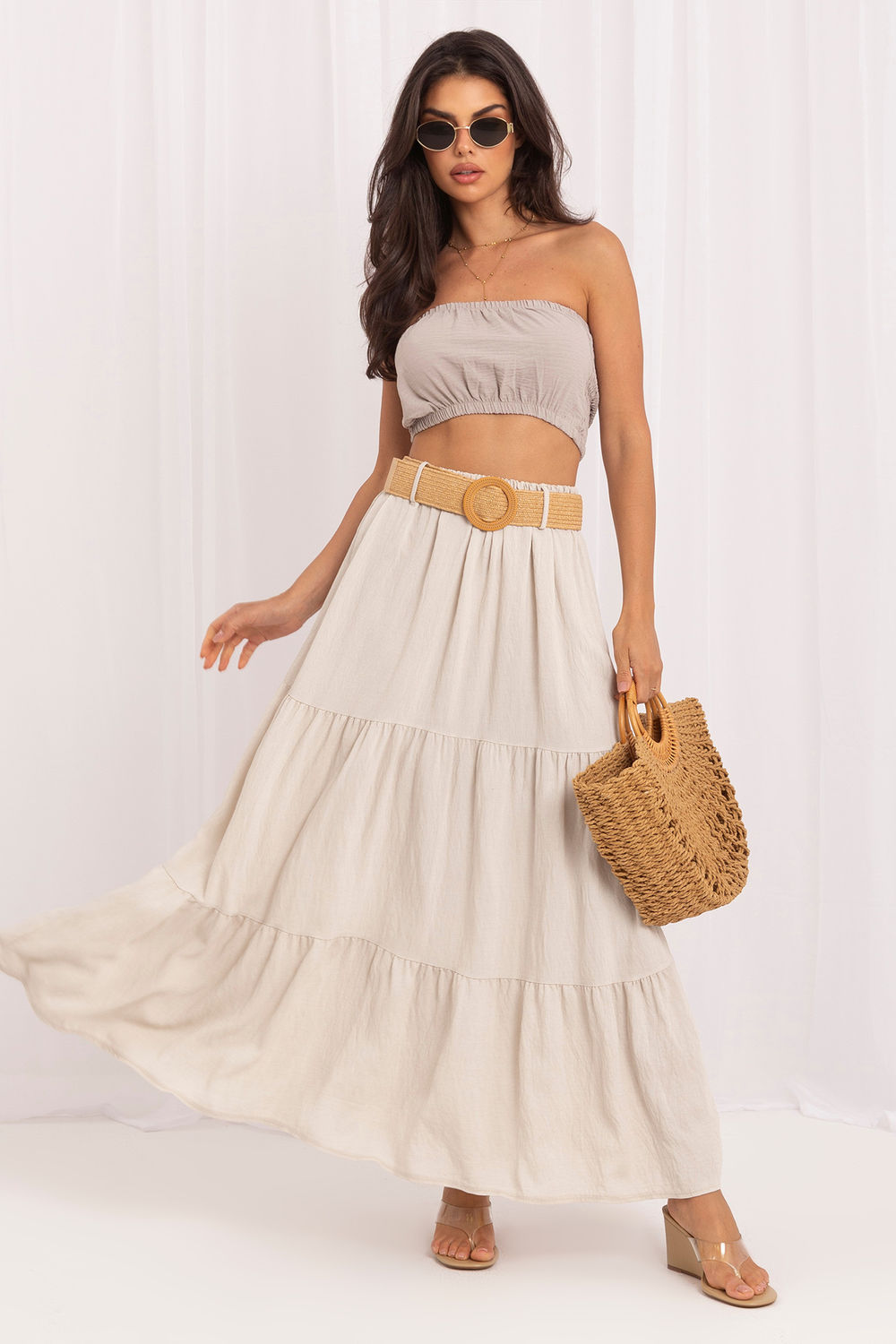 Spódnica Model MO-SD-25013.48 Light Beige - Italy Moda229935 - Beżowy - obrazek 2