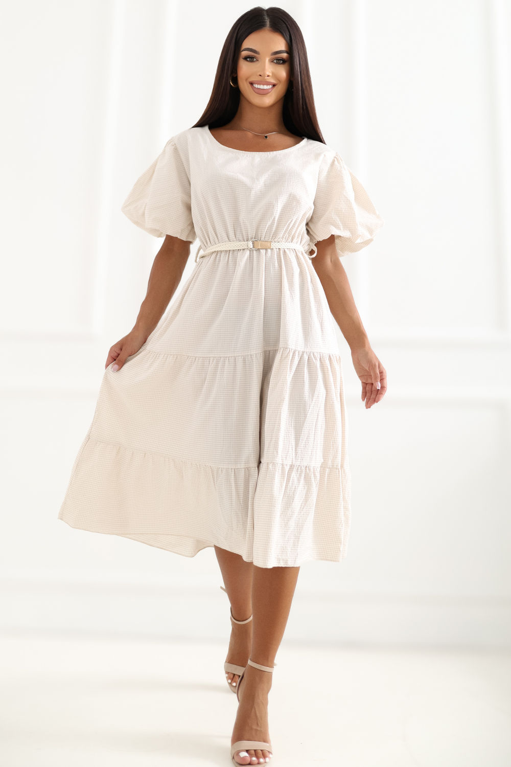 Sukienka Model MO-SK-8849.78 Light Beige - Italy Moda230147 - Beżowy