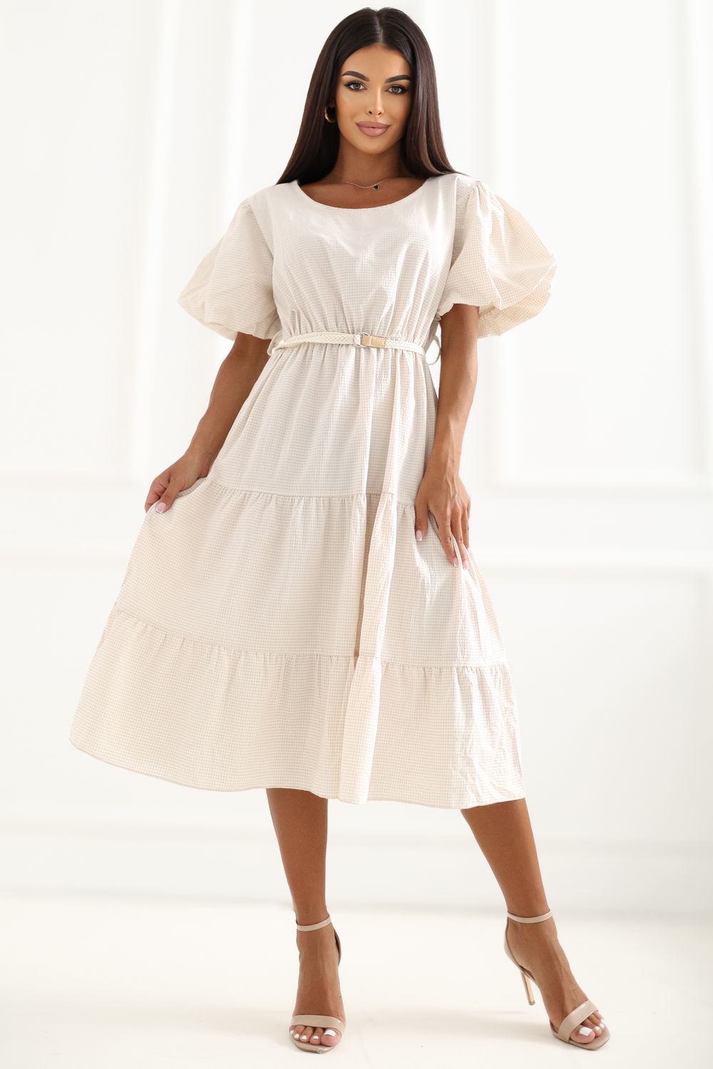 Sukienka Model MO-SK-8849.78 Light Beige - Italy Moda230147 - Beżowy - obrazek 2
