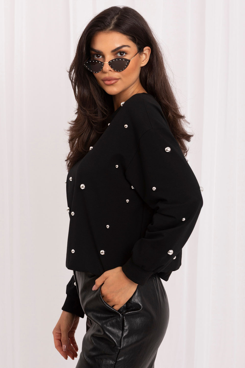 Bluza Damska Model IR-BL-R2697.04P Black - Italy Moda230154 - Czarny - obrazek 4