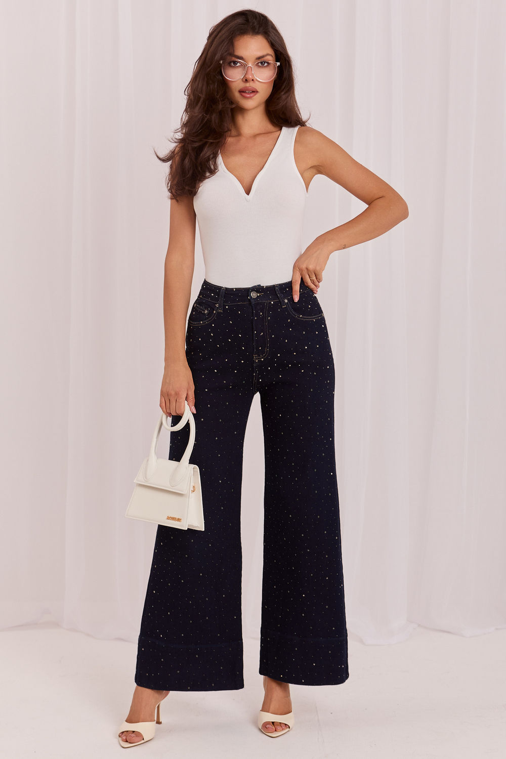 Spodnie Jeansy Damskie Model IR-SP-K877-1.14 Navy - Italy Moda230161 - Granatowy - obrazek 2