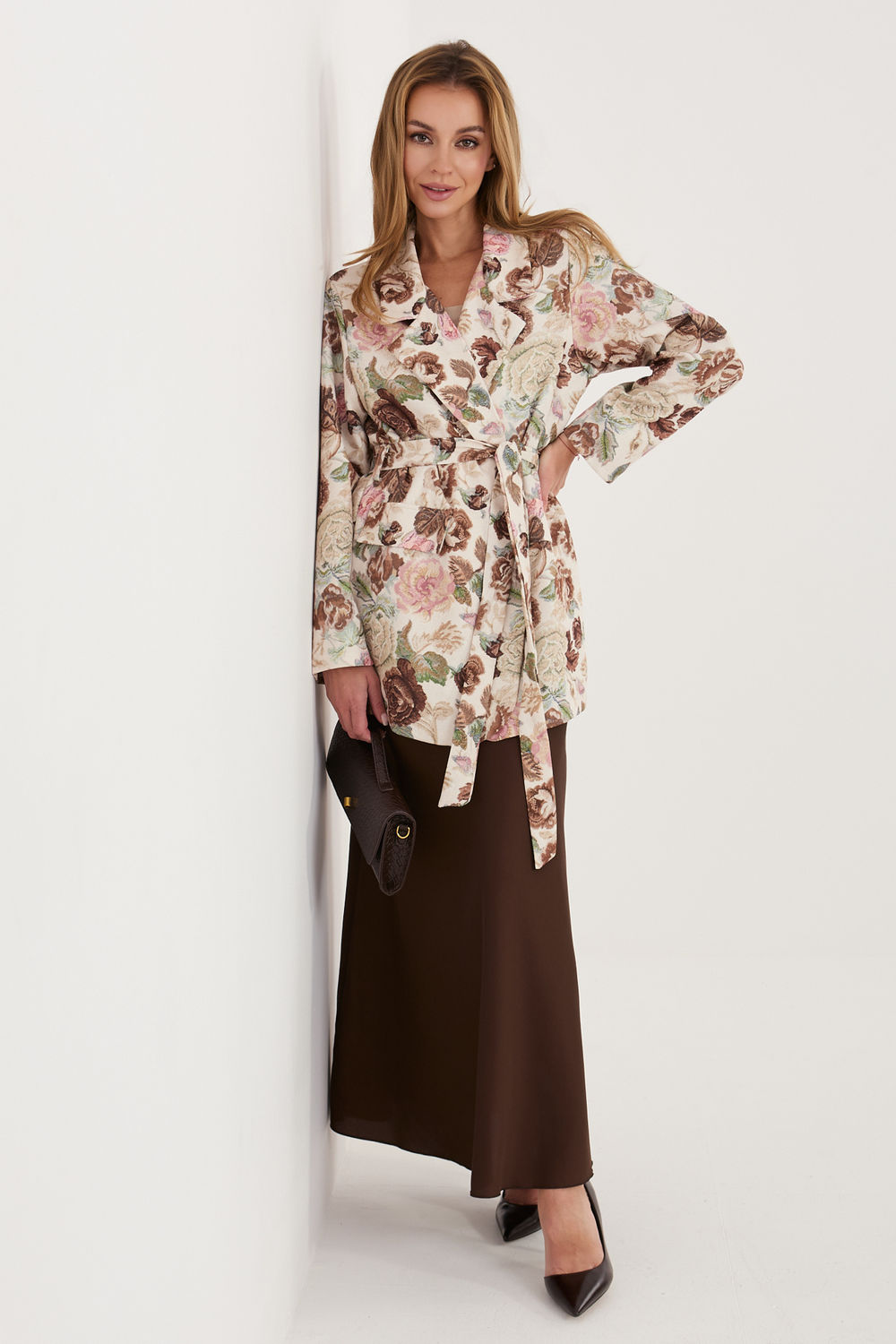 Marynarka Model IT-MA-FL10158.02 Brown - Italy Moda230176 - Brązowy - obrazek 2