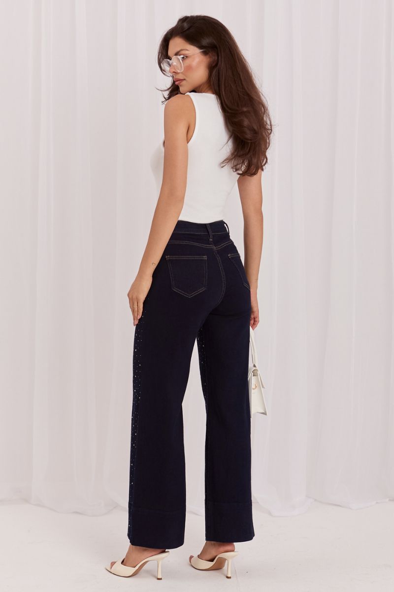 Spodnie Jeansy Damskie Model IR-SP-K877-1.14 Navy - Italy Moda230161 - Granatowy - obrazek 4