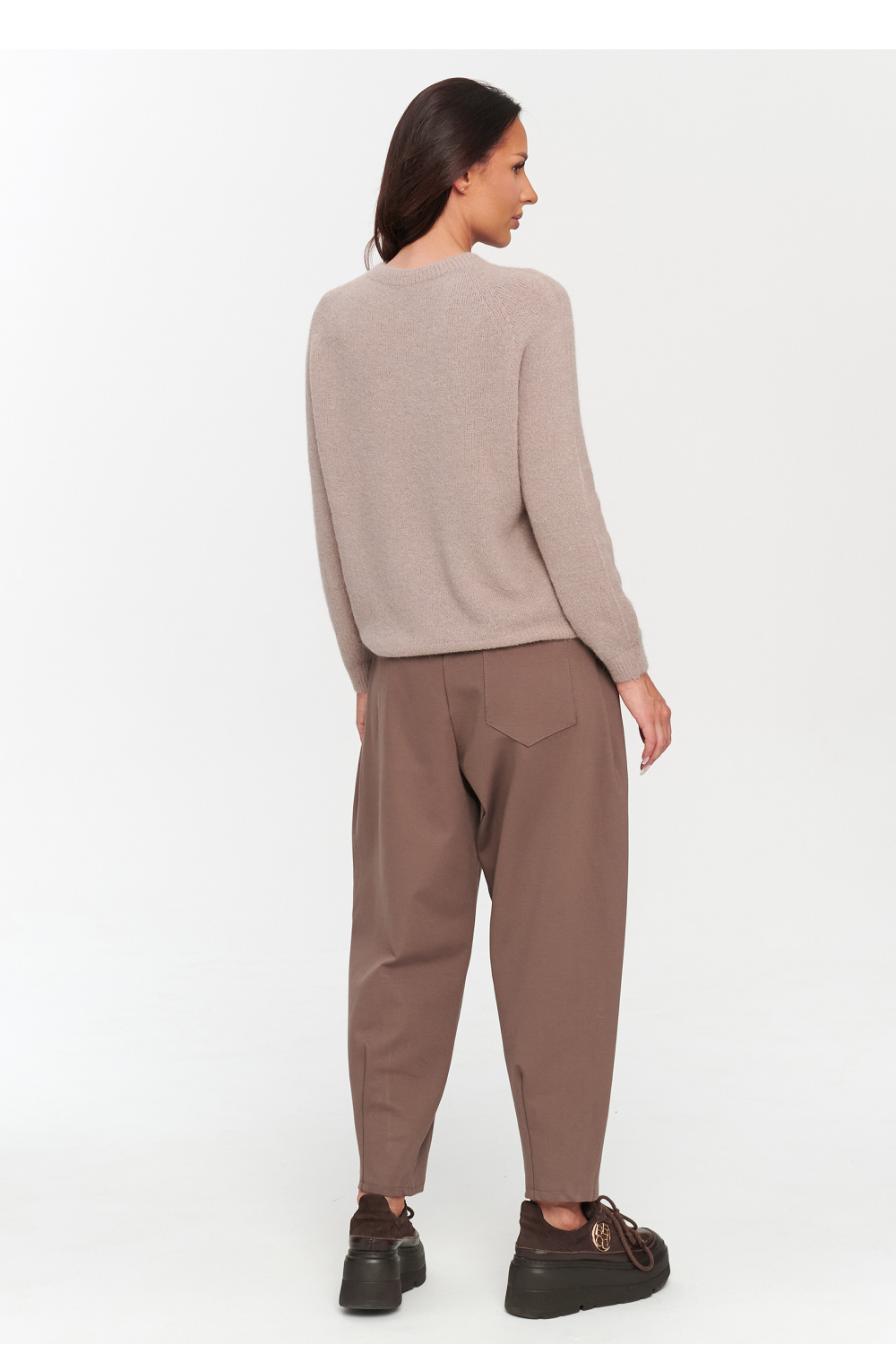 Sweter Damski Model C80 Mocca - Makadamia230853 - Brązowy - obrazek 3