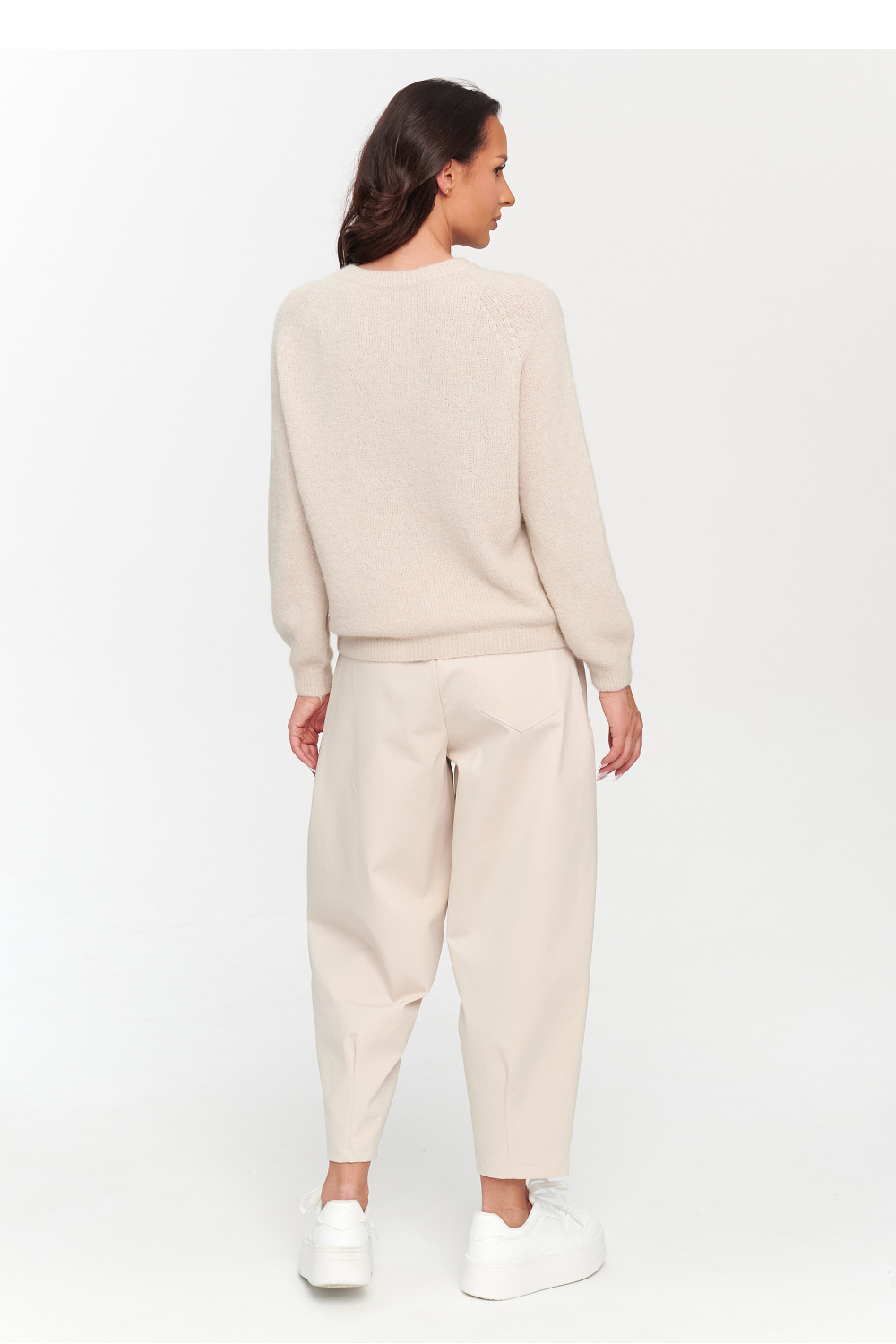 Sweter Damski Model C80 Light Beige - Makadamia230854 - Beżowy - obrazek 3