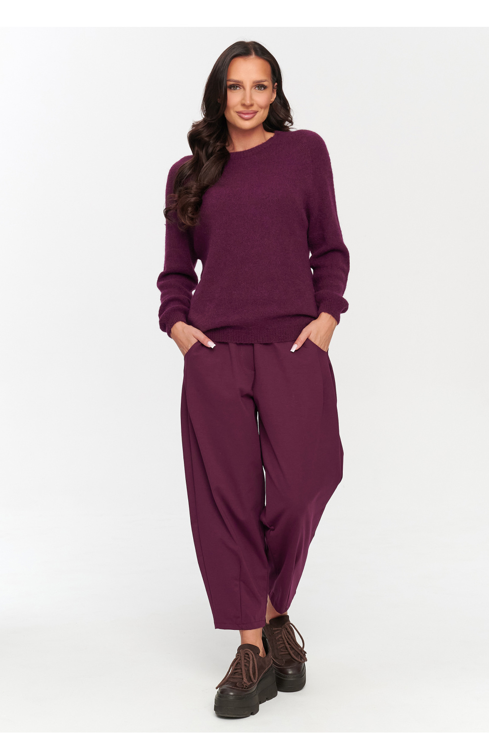Spodnie Damskie Model C79 Bordo - Makadamia230862 - Czerwony - obrazek 2