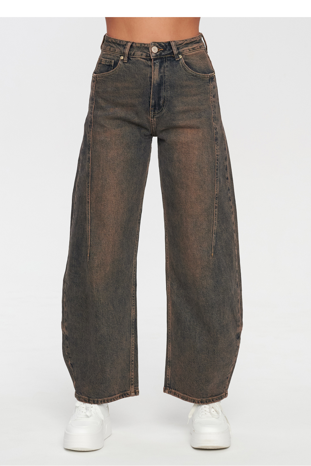 Spodnie Jeansy Damskie Model C78 Retro Jeans - Makadamia230863 - Granatowy