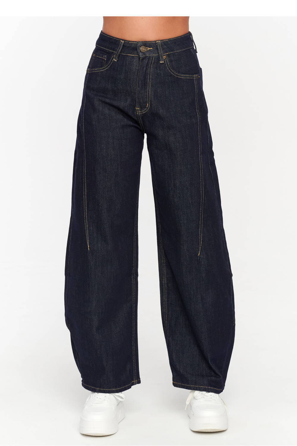 Spodnie Jeansy Damskie Model C78 Dark Jeans - Makadamia230864 - Granatowy