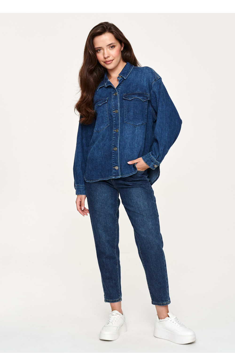 Spodnie Jeansy Damskie Model C72 Dark Jeans - Makadamia230872 - Granatowy - obrazek 2