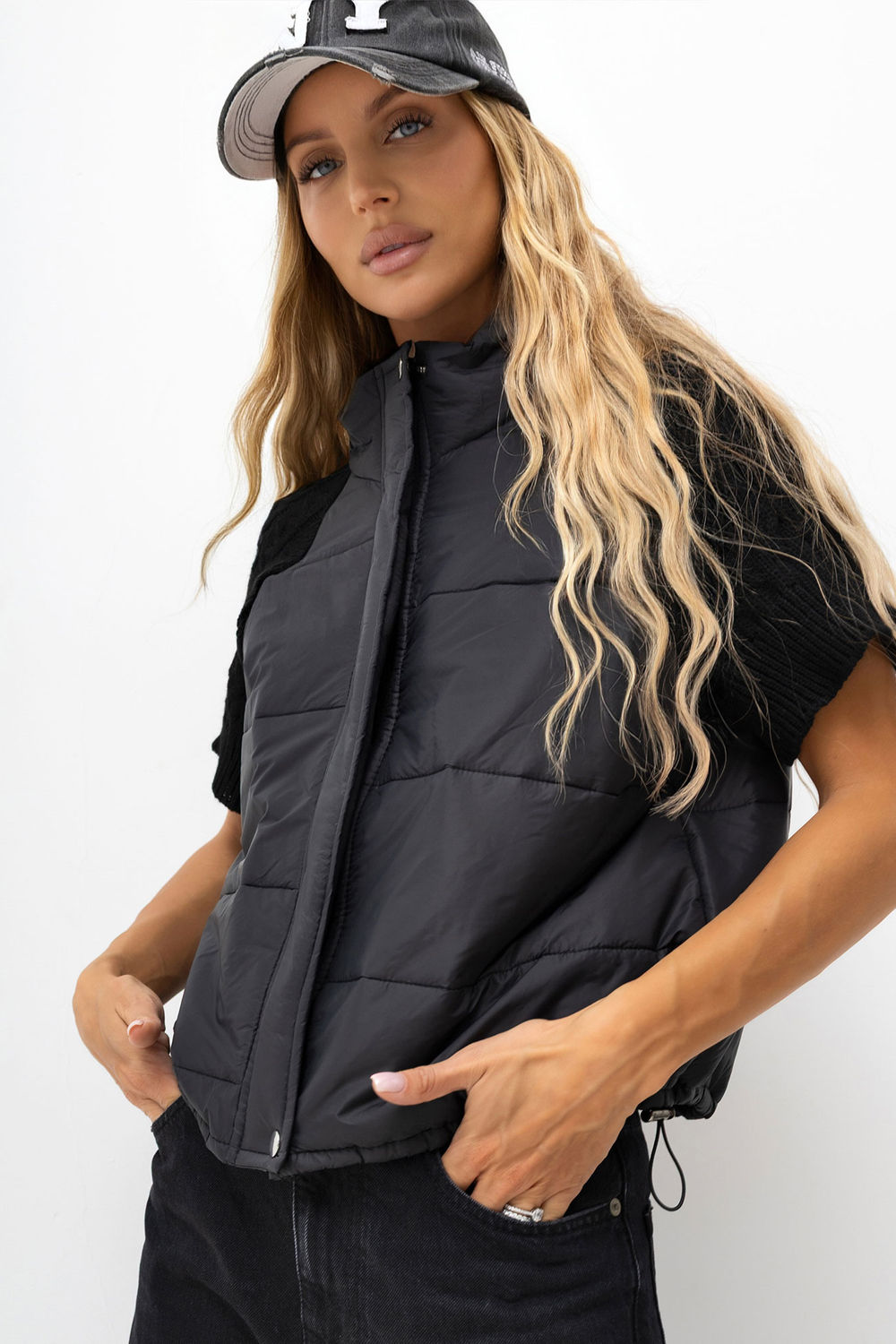 Kamizelka Model MI-KZ-3525.86 302043 Black - Italy Moda230878 - Czarny