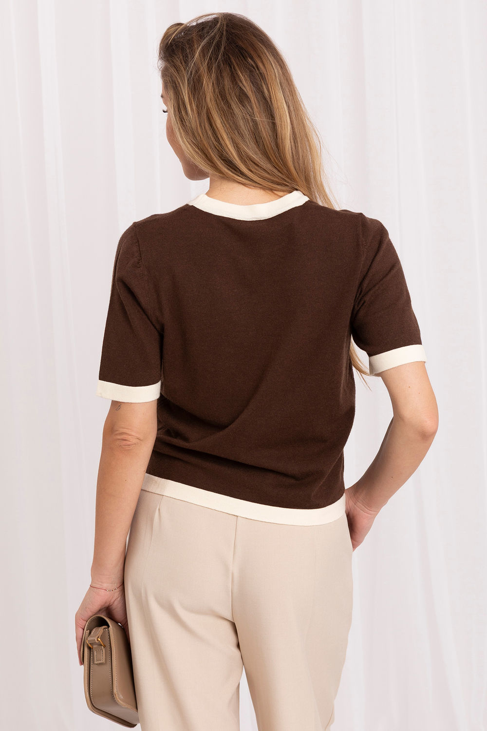 Sweter Damski Model IR-SW-QF9815.82 301965 Brown - Italy Moda230899 - Brązowy - obrazek 3