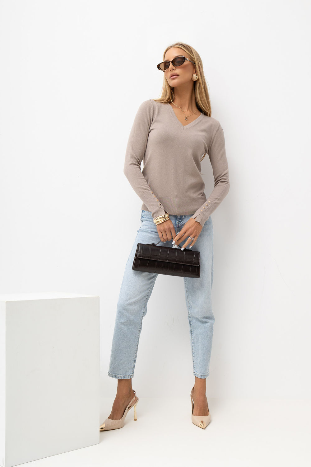 Sweter Damski Model IR-SW-QF6137.07 301950 Beige - Italy Moda230902 - Beżowy - obrazek 2