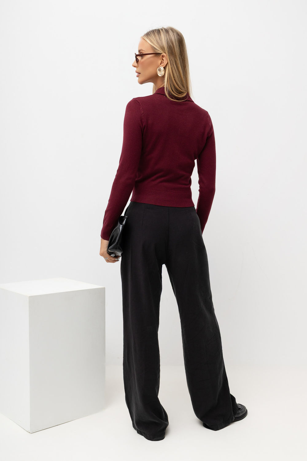 Sweter Damski Model IR-SW-QF6755.94 301935 Bordo - Italy Moda230906 - Czerwony - obrazek 3