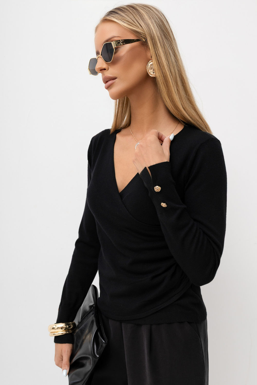 Sweter Damski Model IR-SW-QF8670-1.78 301887 Black - Italy Moda230918 - Czarny