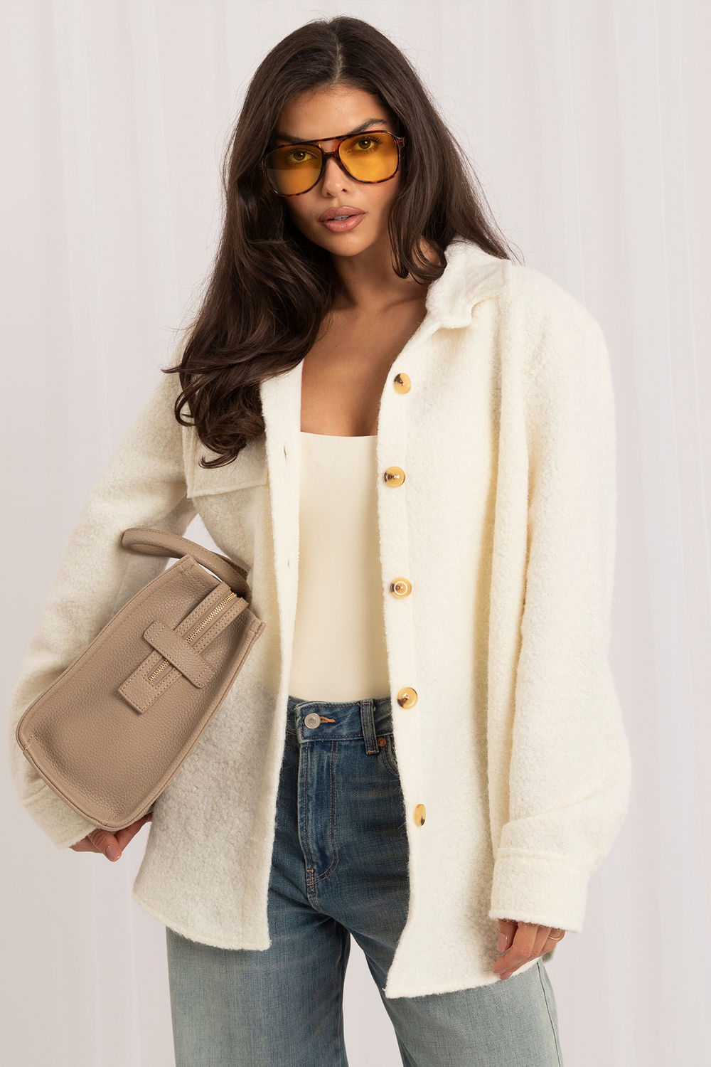 Kurtka Damska Model IT-KR-22292.85 298890 Ecru - Rue Paris231266 - Beżowy