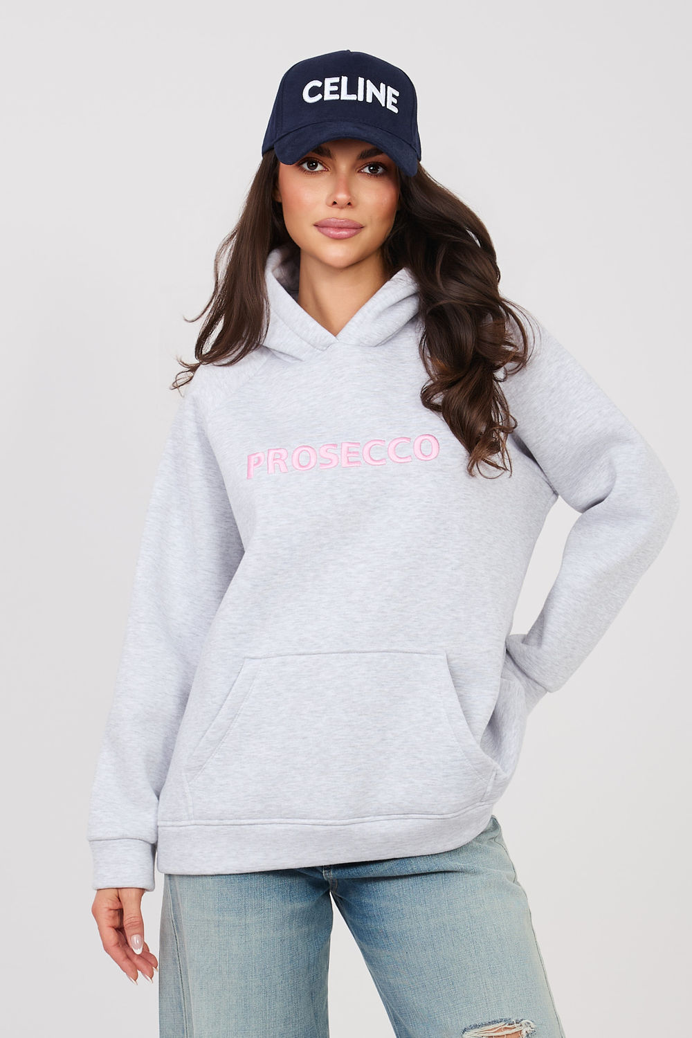 Bluza Damska Model RV-BL-A1034.30 298098 Light Grey - Rue Paris231282 - Szary