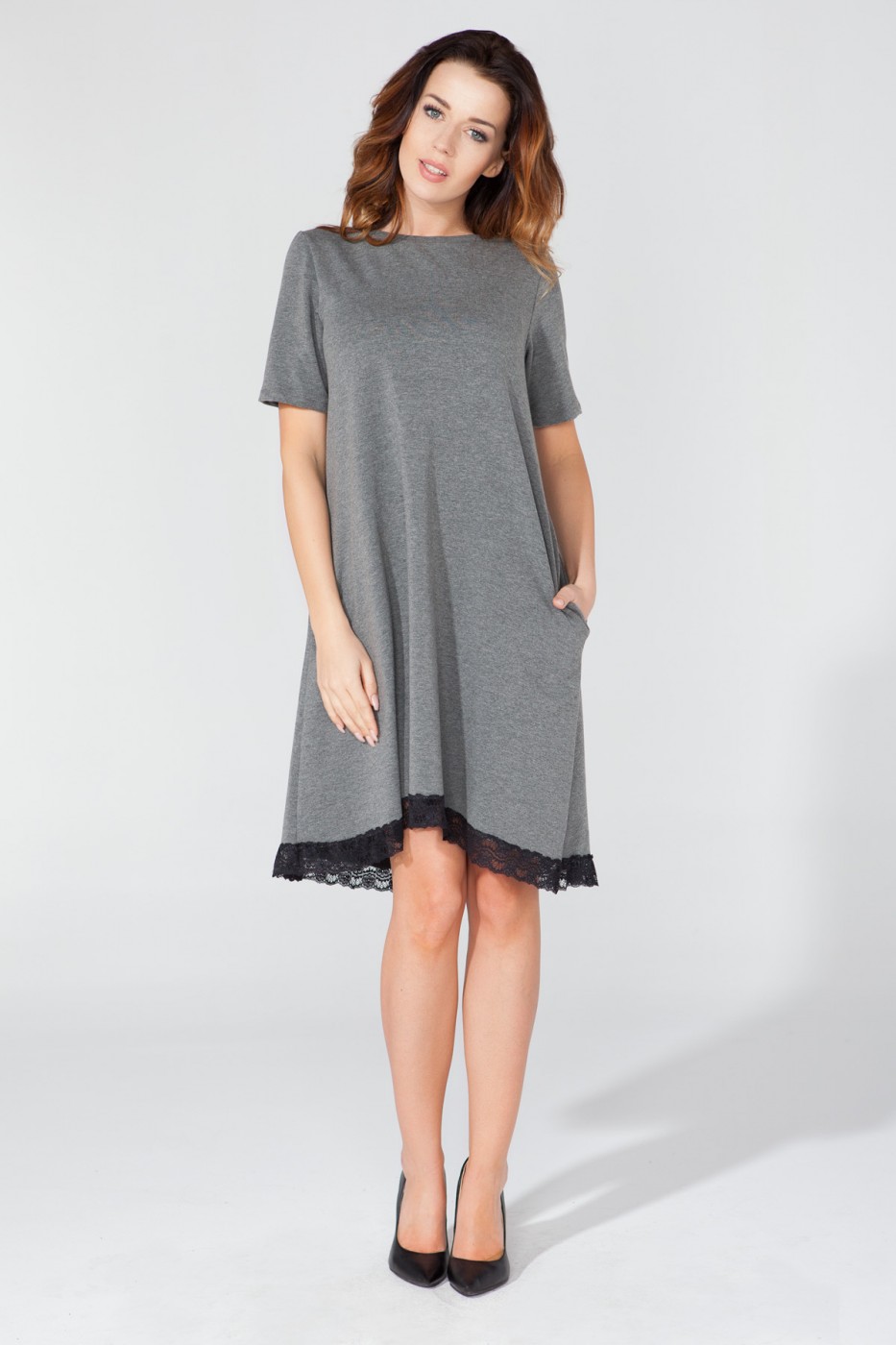 Sukienka Model T107 Grey - Tessita51729 - Szary - obrazek 2
