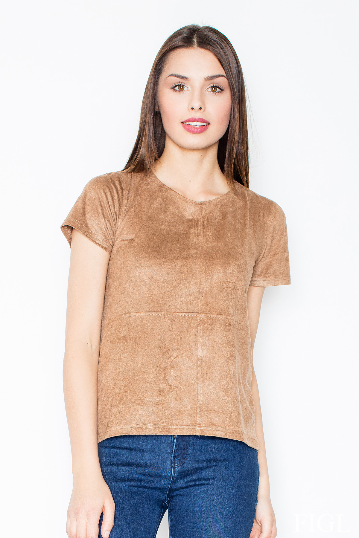 Bluzka Model M458 Brown - Figl52568 - Brązowy