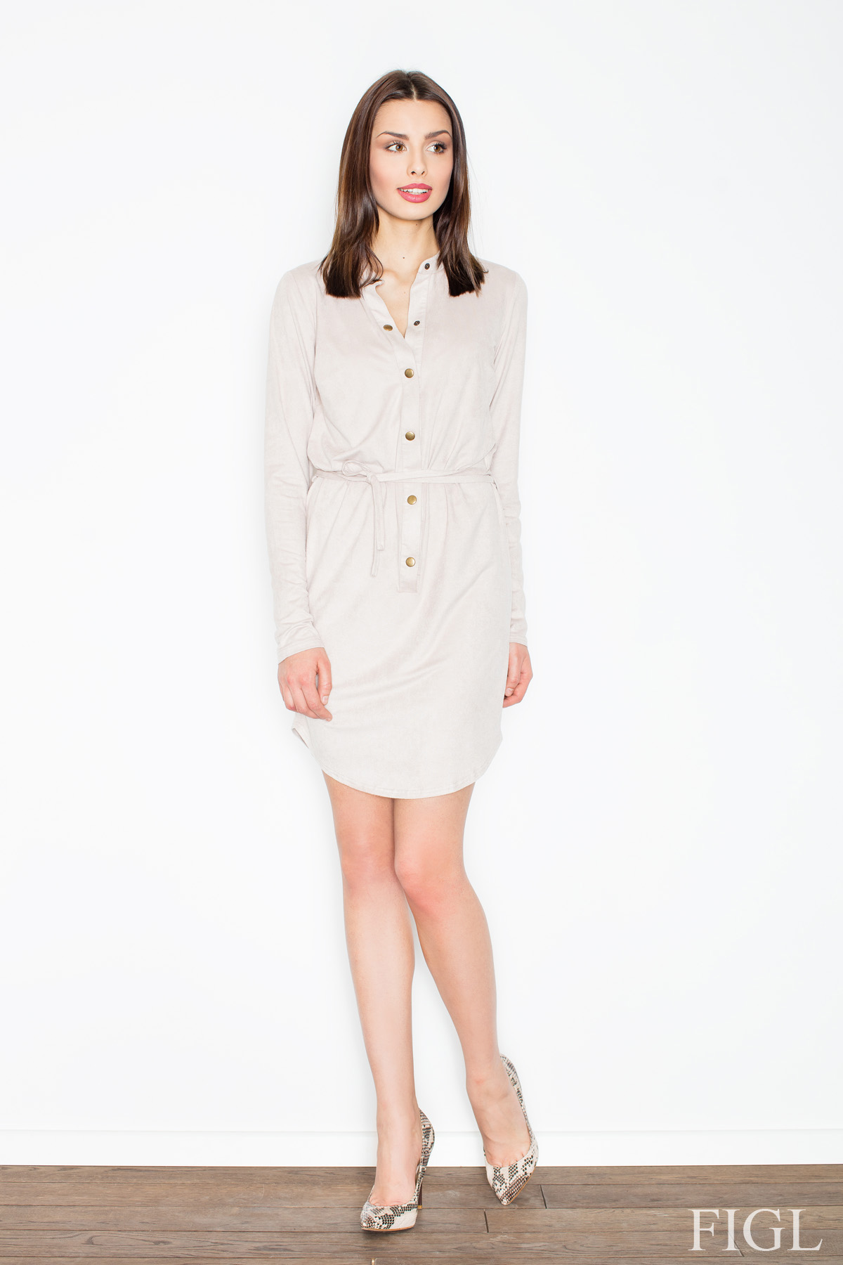Sukienka Model M454 Beige - Figl52599 - Beżowy