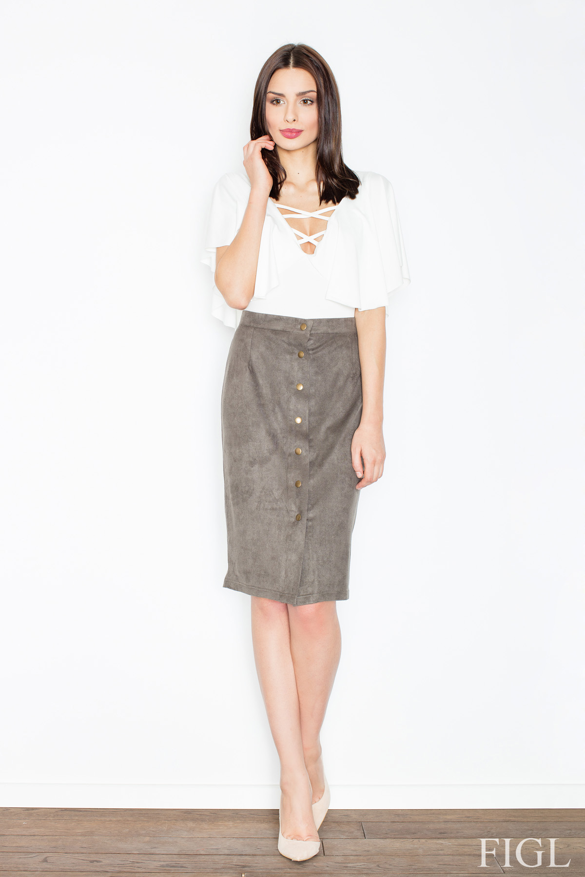 Spódnica Model M453 Green - Figl52614 - Zielony