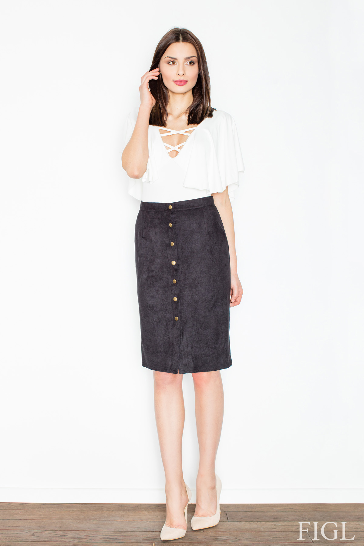 Spódnica Model M453 Black - Figl52615 - Czarny
