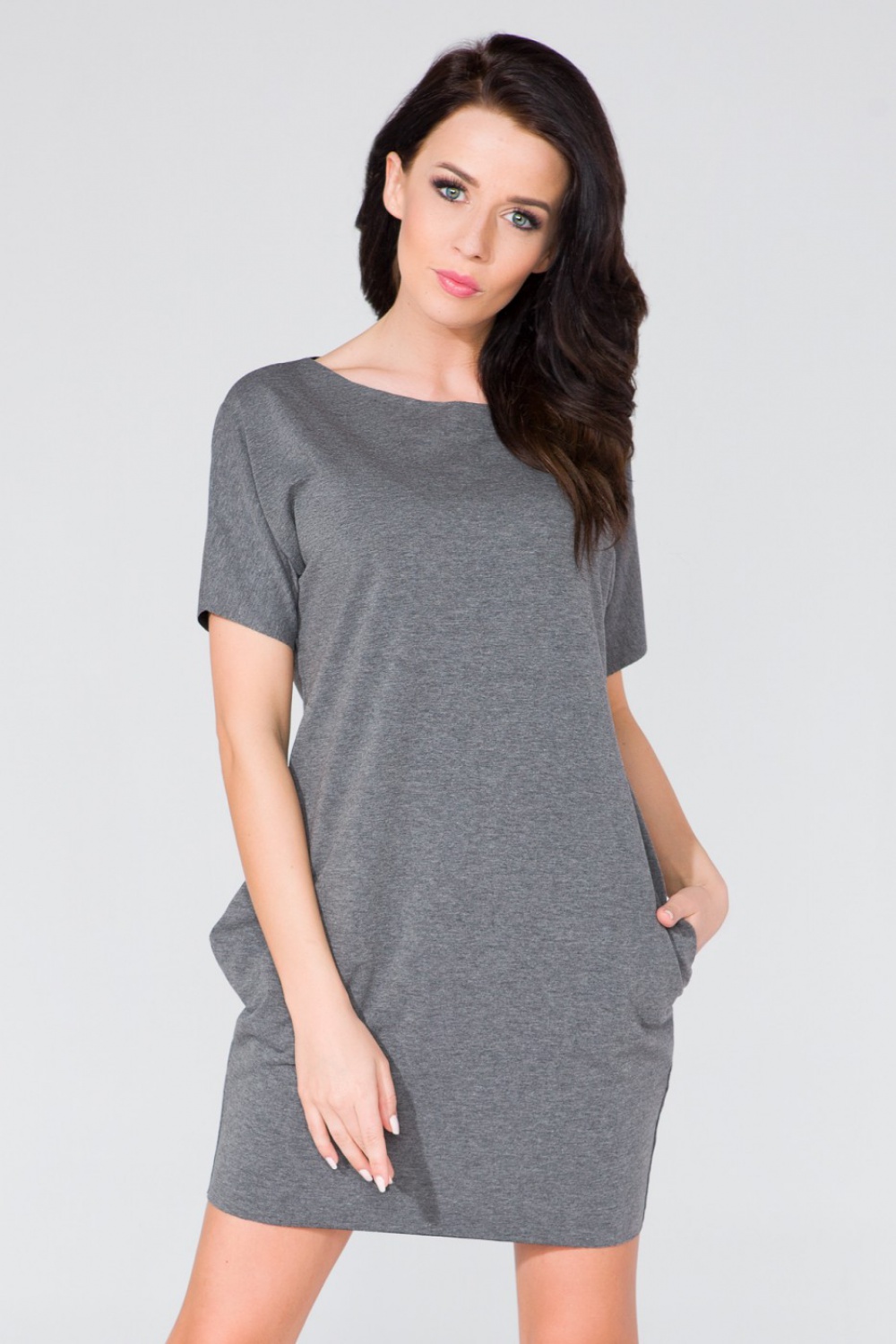 Sukienka Model T130 Grey - Tessita59007 - Szary